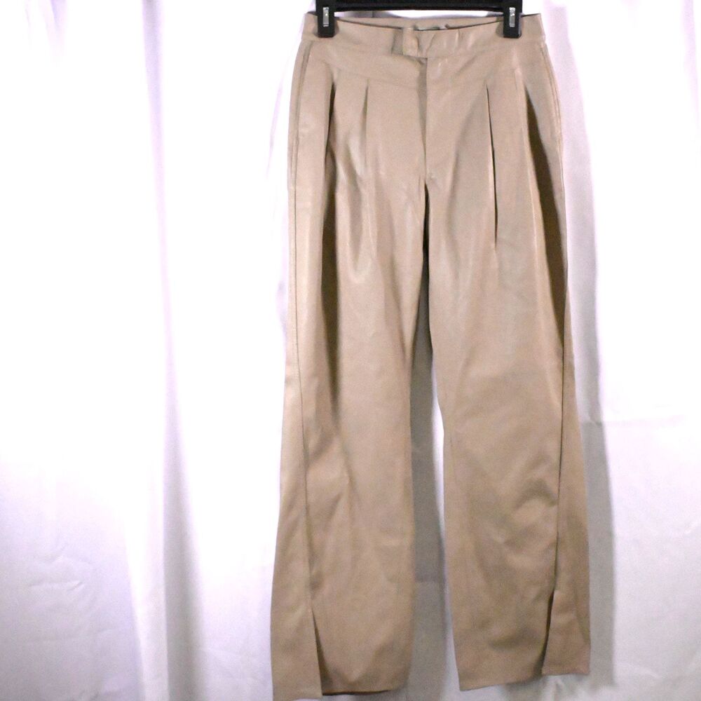 NWT Hudson Women's 24 Rosie Trousers Chinchilla Beige Faux Leather 24x30